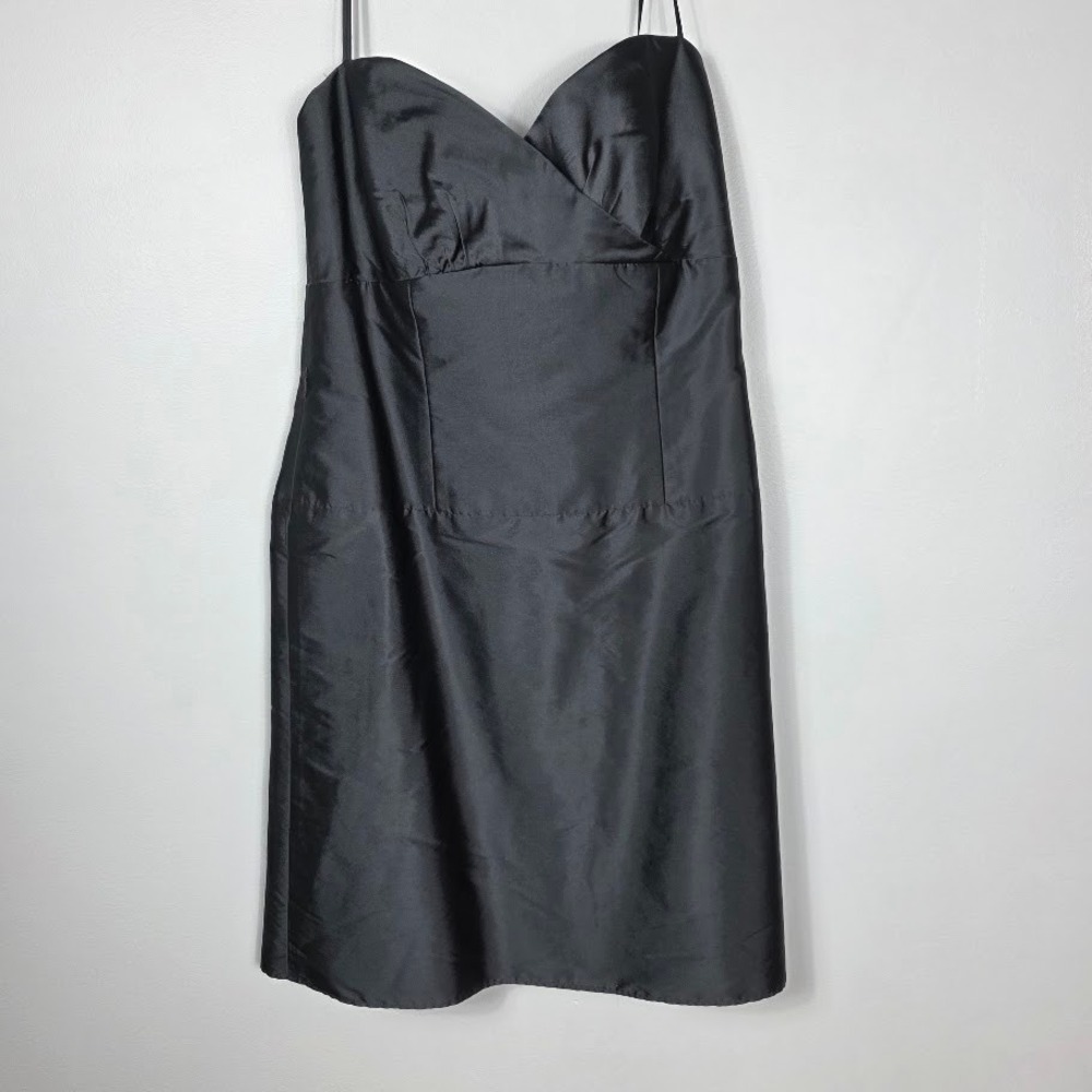 Jim Hjelm Occasions Dress Womens 14 Black Sweetheart Satin Cocktail Formal USA